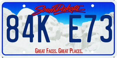 SD license plate 84KE73