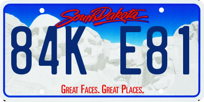 SD license plate 84KE81