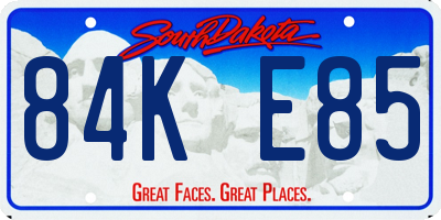 SD license plate 84KE85