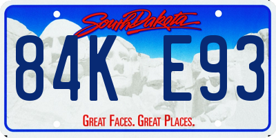 SD license plate 84KE93