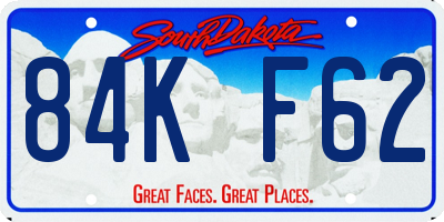 SD license plate 84KF62