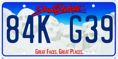 SD license plate 84KG39