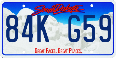 SD license plate 84KG59