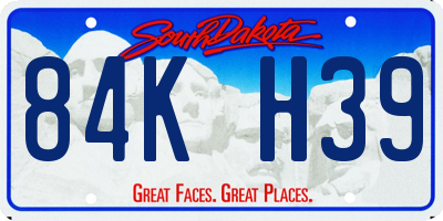 SD license plate 84KH39