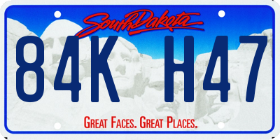 SD license plate 84KH47