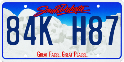 SD license plate 84KH87