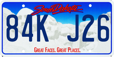 SD license plate 84KJ26