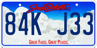 SD license plate 84KJ33