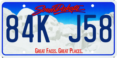 SD license plate 84KJ58