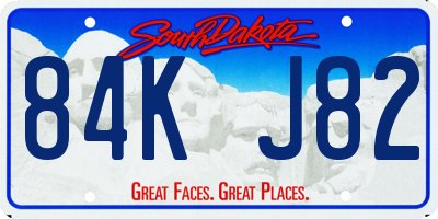 SD license plate 84KJ82