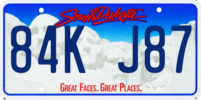SD license plate 84KJ87