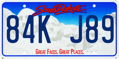 SD license plate 84KJ89