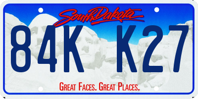 SD license plate 84KK27