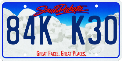 SD license plate 84KK30