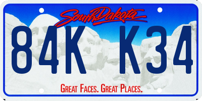SD license plate 84KK34