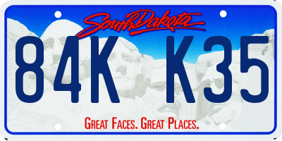 SD license plate 84KK35