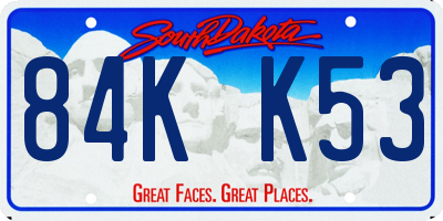 SD license plate 84KK53