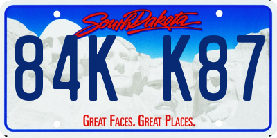 SD license plate 84KK87