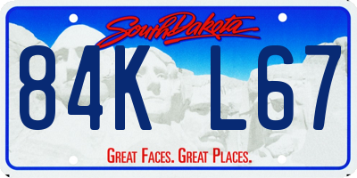 SD license plate 84KL67