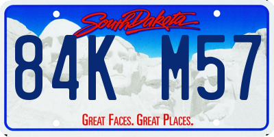 SD license plate 84KM57