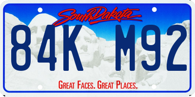 SD license plate 84KM92