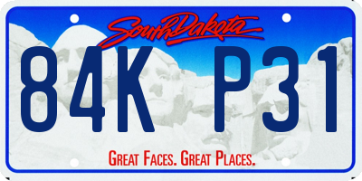 SD license plate 84KP31