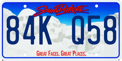 SD license plate 84KQ58