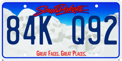 SD license plate 84KQ92