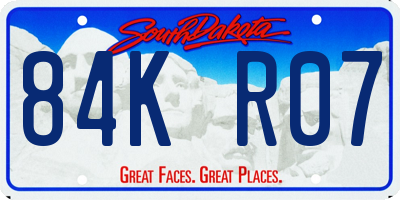 SD license plate 84KR07