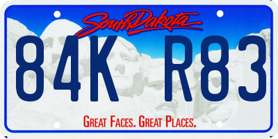 SD license plate 84KR83