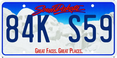 SD license plate 84KS59