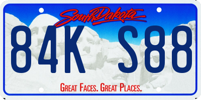 SD license plate 84KS88