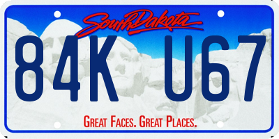 SD license plate 84KU67