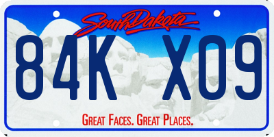 SD license plate 84KX09