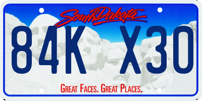 SD license plate 84KX30