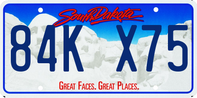SD license plate 84KX75