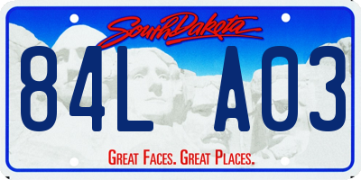 SD license plate 84LA03