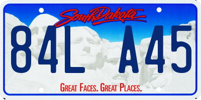 SD license plate 84LA45