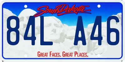 SD license plate 84LA46