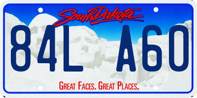 SD license plate 84LA60