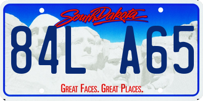 SD license plate 84LA65