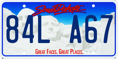 SD license plate 84LA67