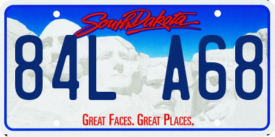 SD license plate 84LA68