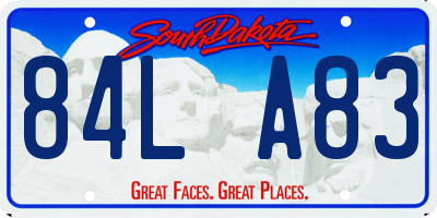 SD license plate 84LA83