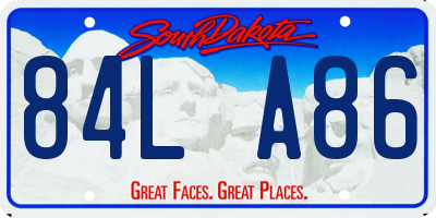 SD license plate 84LA86