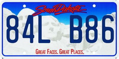 SD license plate 84LB86
