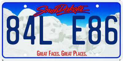 SD license plate 84LE86
