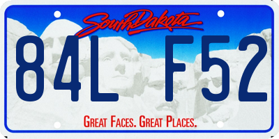 SD license plate 84LF52