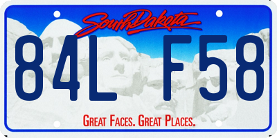 SD license plate 84LF58