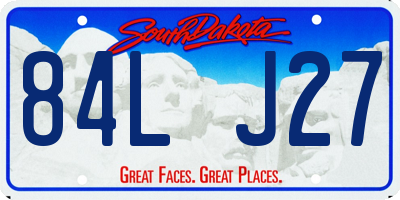 SD license plate 84LJ27
